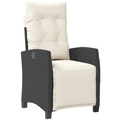 Ensemble à manger de jardin avec coussins 3 pcs Noir 
