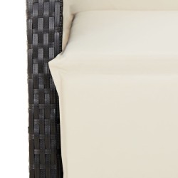 Ensemble à manger de jardin avec coussins 3 pcs Noir 
