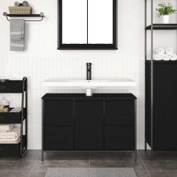 Meuble sous-vasque avec tiroirs chêne noir 90x34,5x60 cm 