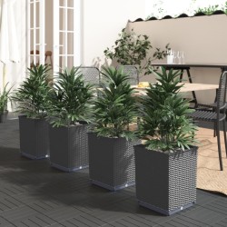 Jardinières 4 pcs noir 30x30x37 cm polypropylène 