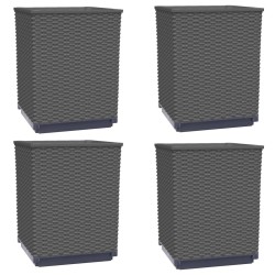 Jardinières 4 pcs noir 30x30x37 cm polypropylène 