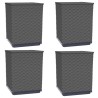 Jardinières 4 pcs noir 30x30x37 cm polypropylène 