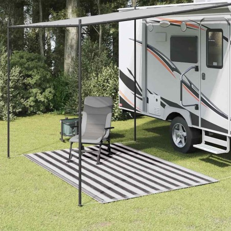 Tapis de tente 250x250 cm Anthracite et blanc 