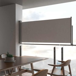 Auvent latéral rétractable de patio 100 x 300 cm Gris 