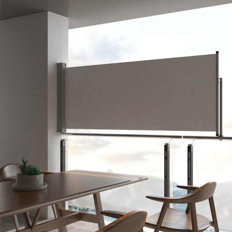 Auvent latéral rétractable de patio 100 x 300 cm Gris 