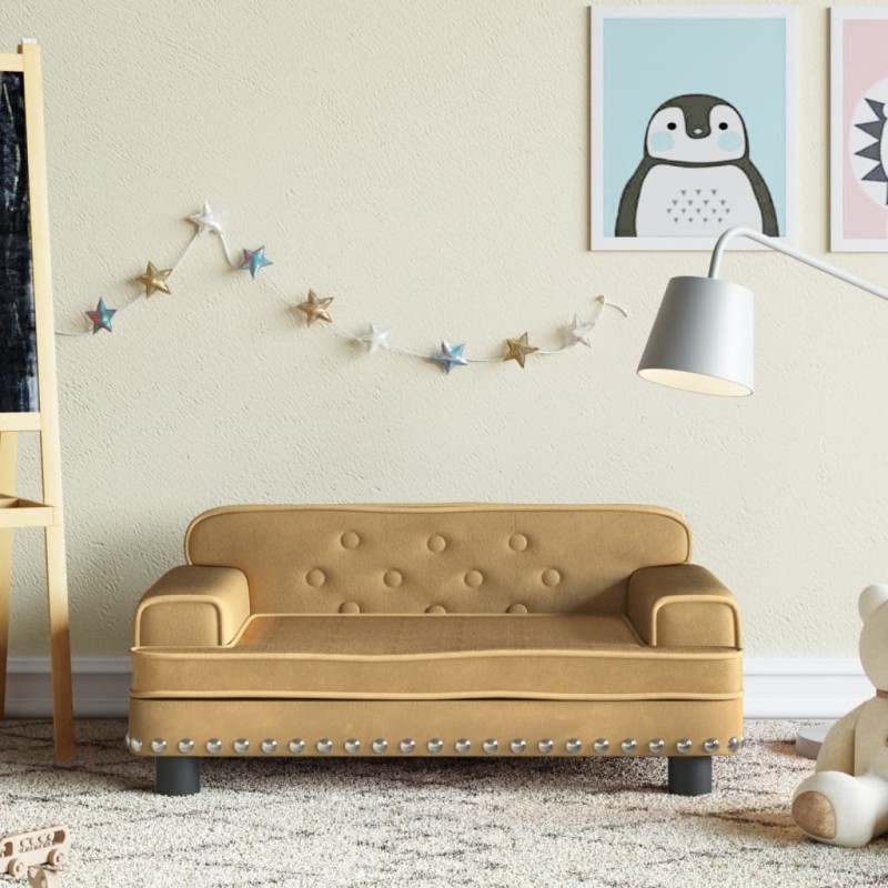 Canapé pour enfants marron 70x45x30 cm velours 