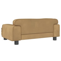 Canapé pour enfants marron 70x45x30 cm velours 