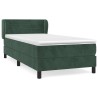 Sommier à lattes de lit avec matelas Vert foncé 90x200 cm 