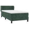 Sommier à lattes de lit avec matelas Vert foncé 90x200 cm 