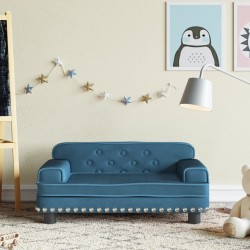 Canapé pour enfants bleu 70x45x30 cm velours 