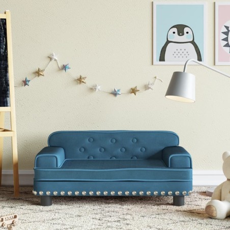 Canapé pour enfants bleu 70x45x30 cm velours 