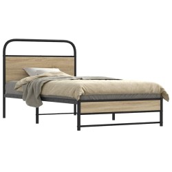Cadre de lit sans matelas 107x203 cm chêne fumé bois ingénierie 
