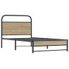 Cadre de lit sans matelas 107x203 cm chêne fumé bois ingénierie 