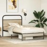 Cadre de lit sans matelas 107x203 cm chêne fumé bois ingénierie 