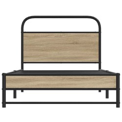 Cadre de lit sans matelas 107x203 cm chêne fumé bois ingénierie 