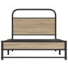 Cadre de lit sans matelas 107x203 cm chêne fumé bois ingénierie 