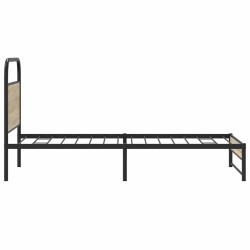 Cadre de lit sans matelas 107x203 cm chêne fumé bois ingénierie 