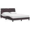 Lit avec matelas marron foncé 120x200 cm tissu 