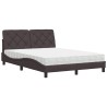 Lit avec matelas marron foncé 120x200 cm tissu 