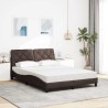 Lit avec matelas marron foncé 120x200 cm tissu 