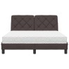 Lit avec matelas marron foncé 120x200 cm tissu 