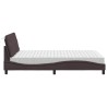 Lit avec matelas marron foncé 120x200 cm tissu 