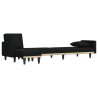 Canapé-lit en forme de L noir 275x140x70 cm tissu 