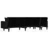 Canapé-lit en forme de L noir 275x140x70 cm tissu 