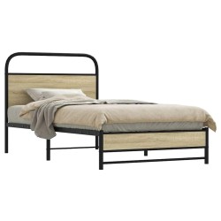 Cadre de lit sans matelas 107x203 cm chêne sonoma 