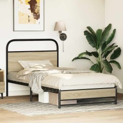 Cadre de lit sans matelas 107x203 cm chêne sonoma 