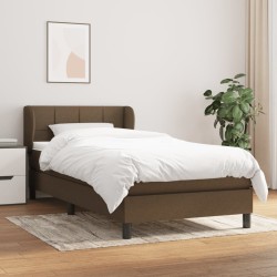 Sommier à lattes de lit avec matelas Marron foncé 100x200 cm 