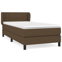 Sommier à lattes de lit avec matelas Marron foncé 100x200 cm 
