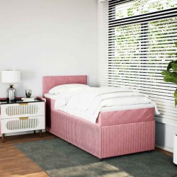 Sommier à lattes de lit avec matelas Rose 90x190 cm Velours 