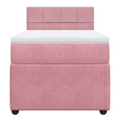 Sommier à lattes de lit avec matelas Rose 90x190 cm Velours 