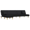 Canapé-lit en forme de L noir 255x140x70 cm tissu 