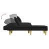 Canapé-lit en forme de L noir 255x140x70 cm tissu 