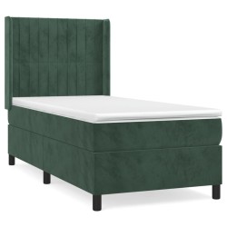 Sommier à lattes de lit et matelas Vert foncé 80x200 cm Velours 