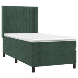 Sommier à lattes de lit et matelas Vert foncé 80x200 cm Velours 