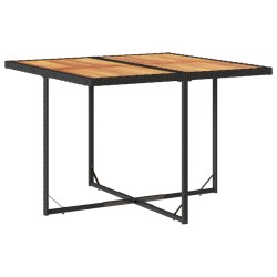 Ensemble à manger de jardin 9pcs coussins noir résine tressée 