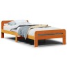 Cadre de lit sans matelas cire marron 75x190 cm bois pin massif 