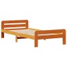 Cadre de lit sans matelas cire marron 75x190 cm bois pin massif 