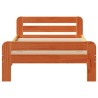 Cadre de lit sans matelas cire marron 75x190 cm bois pin massif 