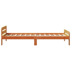 Cadre de lit sans matelas cire marron 75x190 cm bois pin massif 