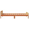 Cadre de lit sans matelas cire marron 75x190 cm bois pin massif 