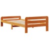 Cadre de lit sans matelas cire marron 75x190 cm bois pin massif 