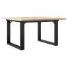 Table basse cadre en O 60x60x40 cm bois de pin massif et acier 