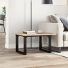Table basse cadre en O 60x60x40 cm bois de pin massif et acier 