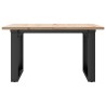 Table basse cadre en O 60x60x40 cm bois de pin massif et acier 