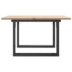 Table basse cadre en O 60x60x40 cm bois de pin massif et acier 