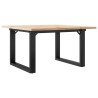 Table basse cadre en O 60x60x40 cm bois de pin massif et acier 